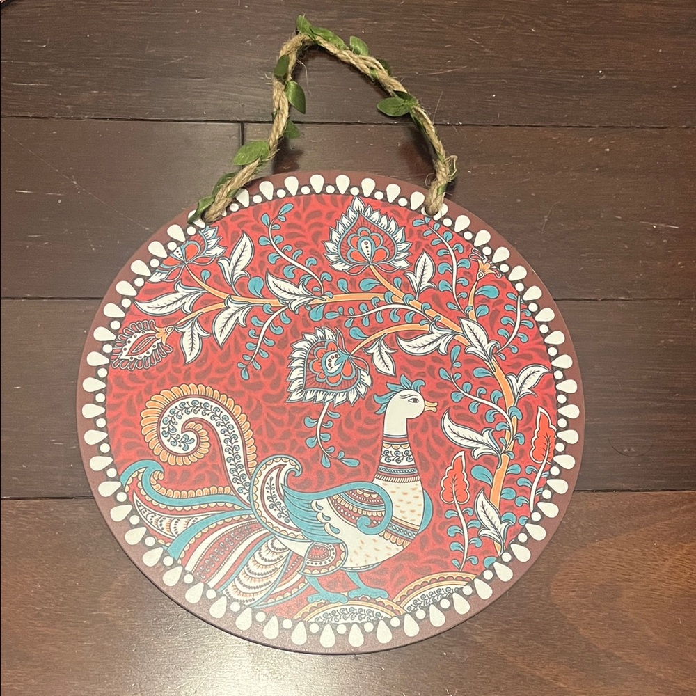 Red and White Decorative Hanging Plaque